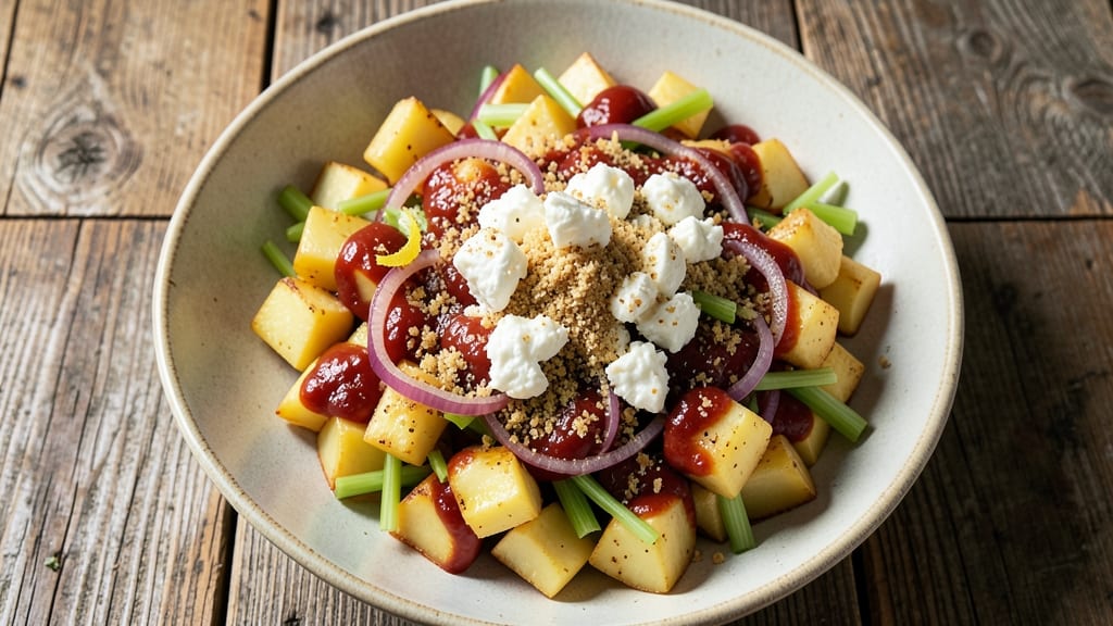 ABC Pizza Potato Salad Recipe: Crispy Croutons and Tangy Cheese Fusion