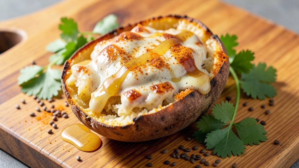 Baked Potato Indian Recipe: Creamy Coconut Curry With Crispy Top Magic