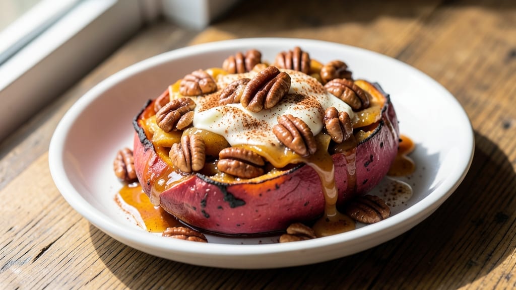Baked Sweet Potato Topping Recipe: Crunchy Pecan-Caramel Crown With Warm Spice Depth