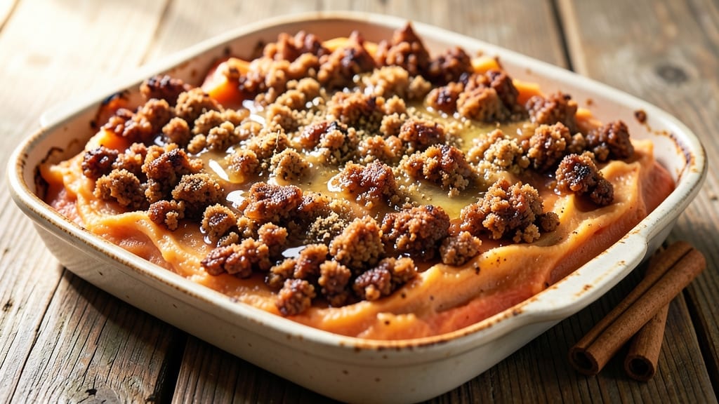 Sweet Potato Crumble Topping Recipe: Buttery Streusel Magic Over Spiced Roasts