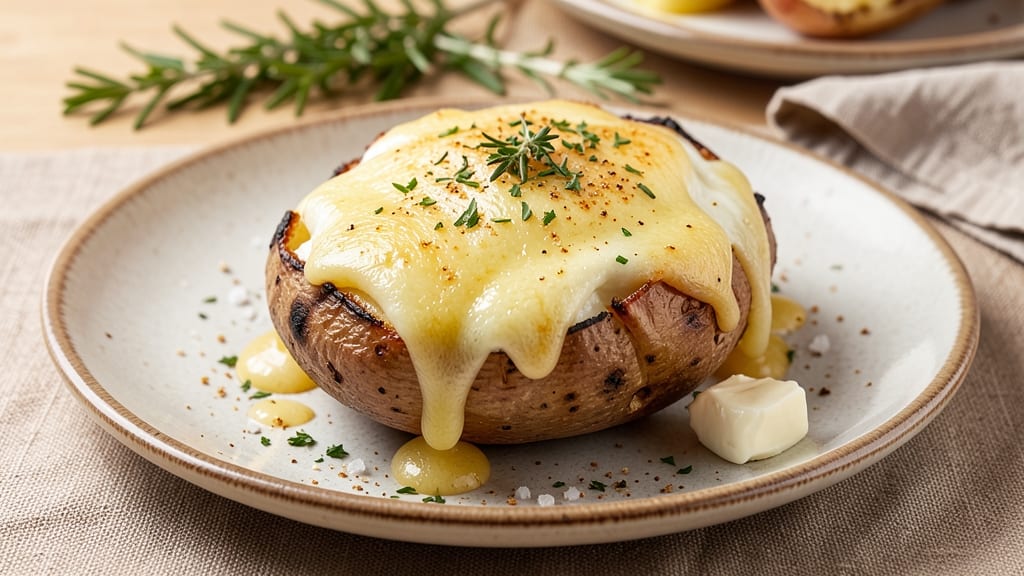 Baked Potato With Mozzarella Cheese Recipe: Cheesy Crust That Stays Golden