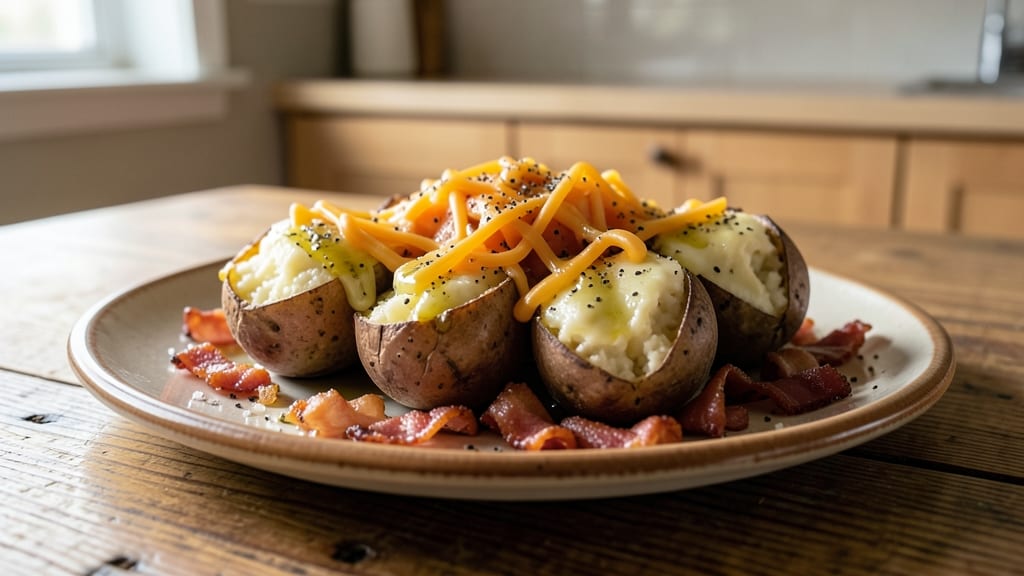 Baked Potato Quarters Recipe: Crispy Bites with Cheesy Pull-Apart Magic