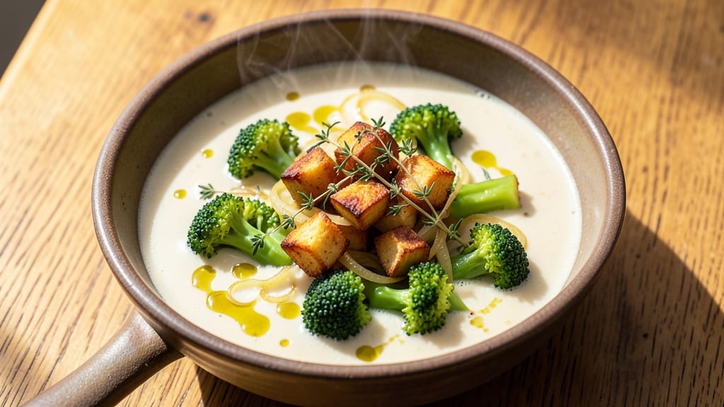 Baked Potato and Broccoli Soup Recipe: Creamy Velvety Texture With Earthy Herb Depth