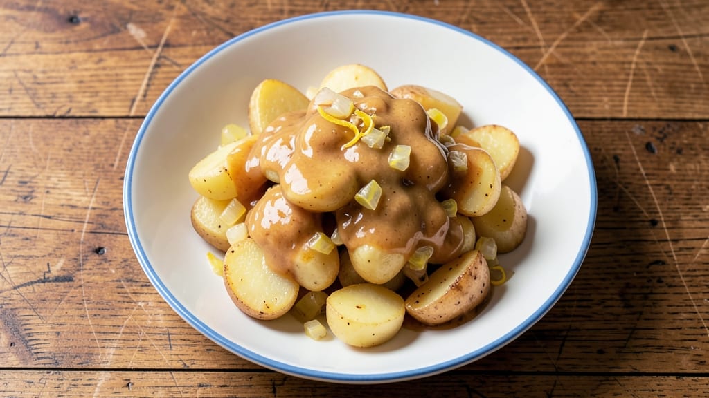 Bavarian German Potato Salad Recipe: Creamy Mustard-Vinegar Magic With Crispy Potato Bites