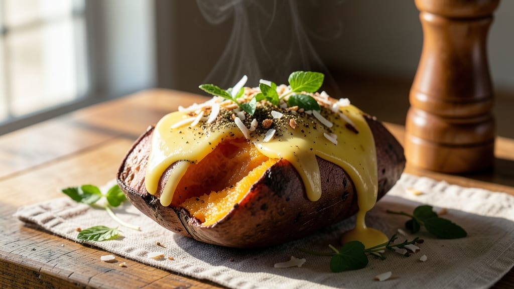 Baked Sweet Potato Indian Recipe: Turmeric Coconut Crunch With Charred Edges