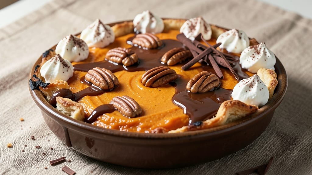 Turtle Sweet Potato Pie Recipe: Nutty Pecan-Caramel Crunch Topped With Gooey Fudge