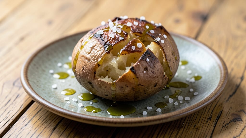 Baked Potato Recipe with Olive Oil and Sea Salt: Crispy Skin, Flavor-Packed Simplicity