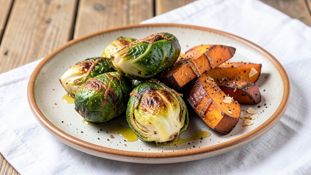 Sprouts and Sweet Potato Recipe: Roasted Trio With Caramelized Sweetness