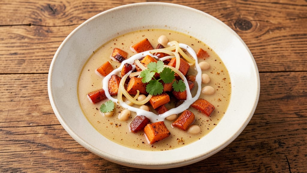 Sweet Potato and White Bean Soup Recipe: Smoky Cumin and Coconut Cream Velvety Richness