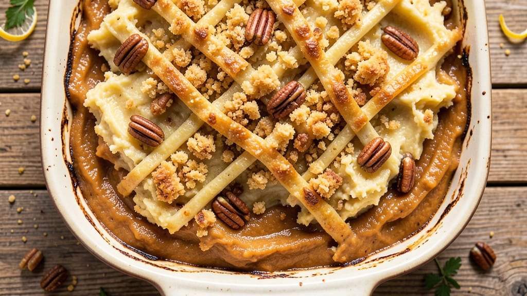 Sweet Potato Casserole Recipe for 4 People: Crispy Lattice Crown Over Spiced Custard