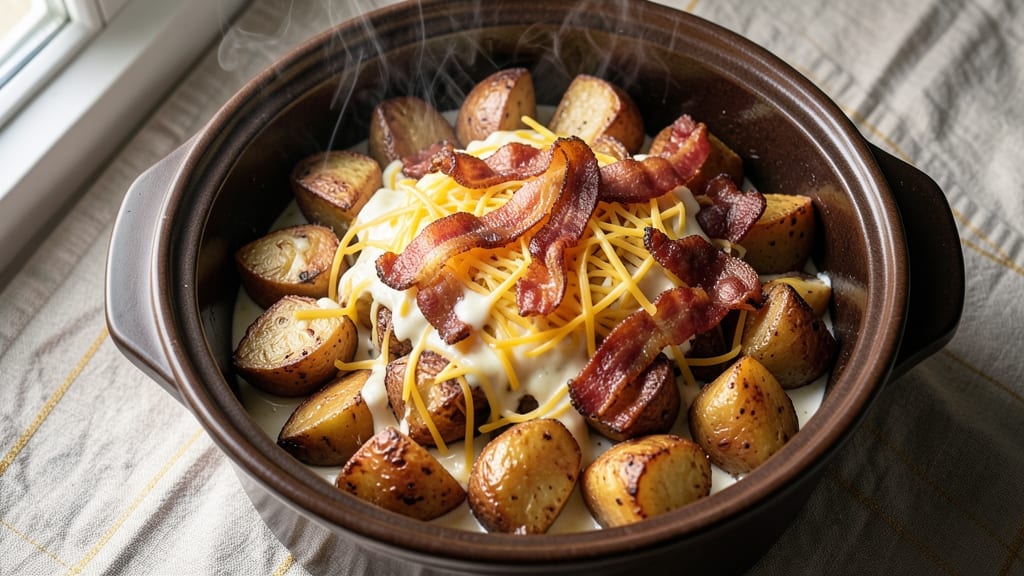 Bacon Potato Crock Pot Recipe: Smoky, Crispy Edges and Melty Cheese Magic