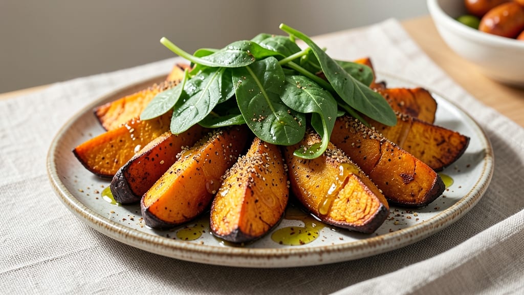 Vegan Sweet Potato and Spinach Recipe: Roasted Earthiness Meets Silky Creaminess