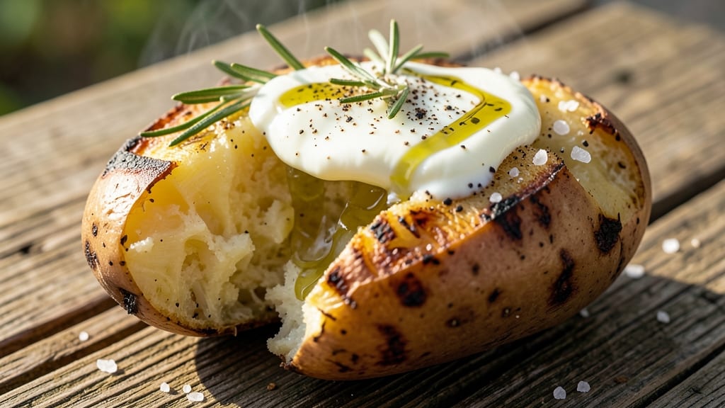 Baked Potato On Gas Grill Recipe: Smoky Char and Fluffy Interiors