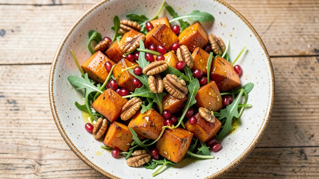 Sweet Potato Pomegranate Salad Recipe: Ruby Jewels and Earthy Sweetness Balance