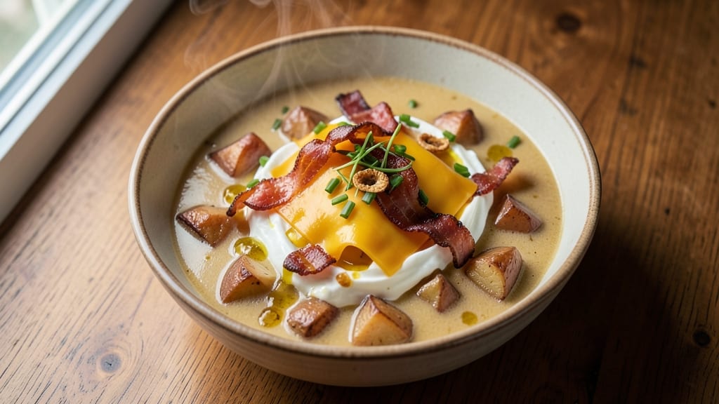 Best Ever Loaded Baked Potato Soup Recipe: Cheese-Stuffed Spoonfuls of Ultimate Comfort