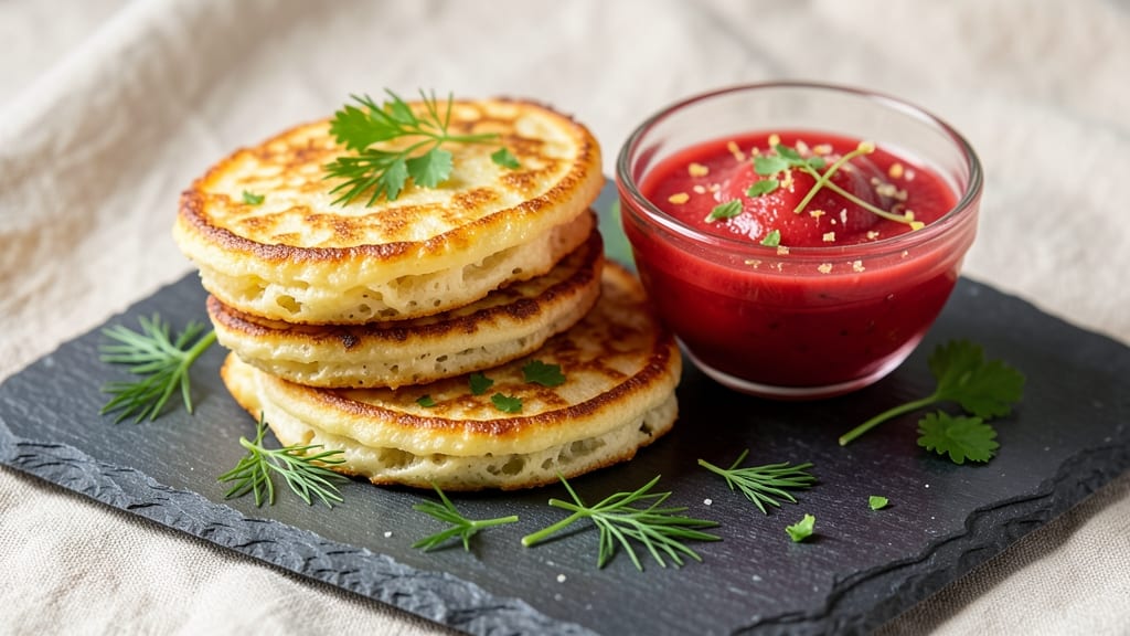 Bellini Potato Pancakes Recipe: Crispy-Laced Golden Bites With Herbed Creaminess