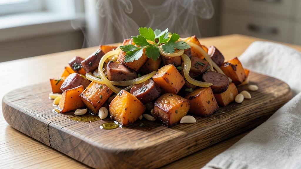 Sweet Potato and Sausage Hash Recipe: Smoky Crispy Edges and Savory Swirls