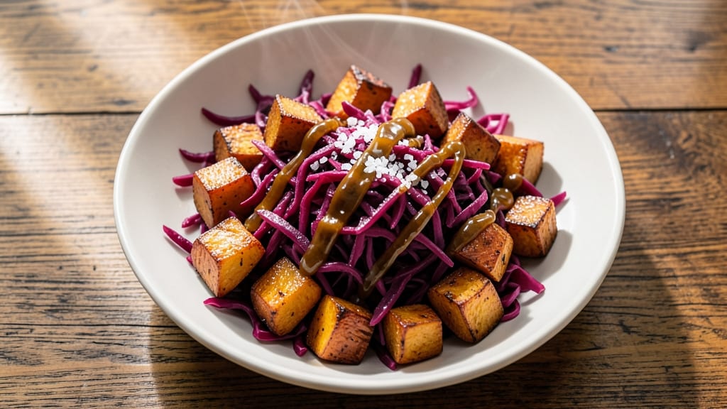 Sweet Potato and Red Cabbage Recipe: Roasted Sweetness Meets Peppery Crunch
