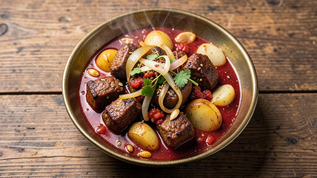 Beef Potato Curry Recipe Indian: Spiced Tomato Base With Tender Meat and Root Veggies