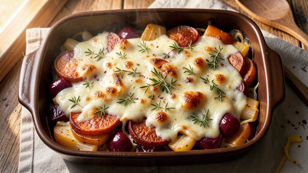 Sweet Potato Parsnip Beet Gratin Recipe: Layered Caramelized Trio With Golden Crisp Top