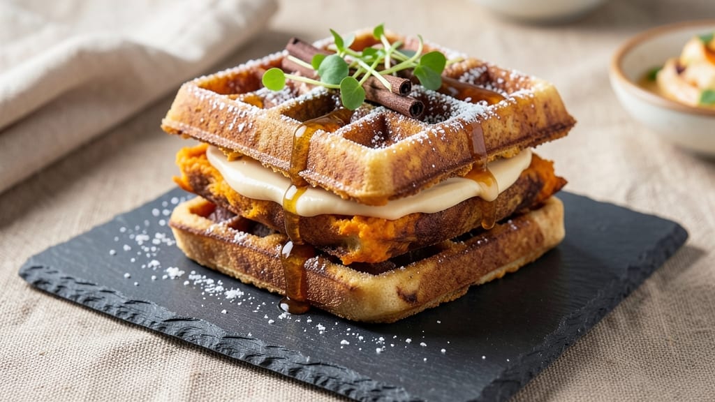 Sweet Potato Waffle Sandwich Recipe: Stacked Crunch and Sweet Cream Harmony