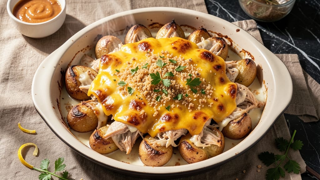 Baked Potato and Chicken Casserole Recipe: Layered Comfort With Crispy Top