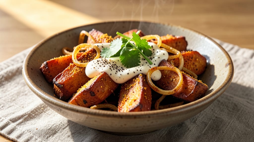 Sweet Potato Fry Indian Recipe: Turmeric-Spiced Crunch With Charred Edges