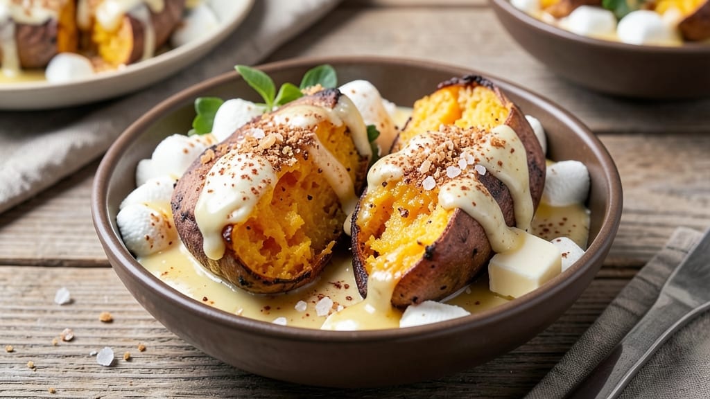 Baked Sweet Potato Recipe with Brown Sugar and Marshmallows: Caramelized Sweetness and Gooey Top Magic