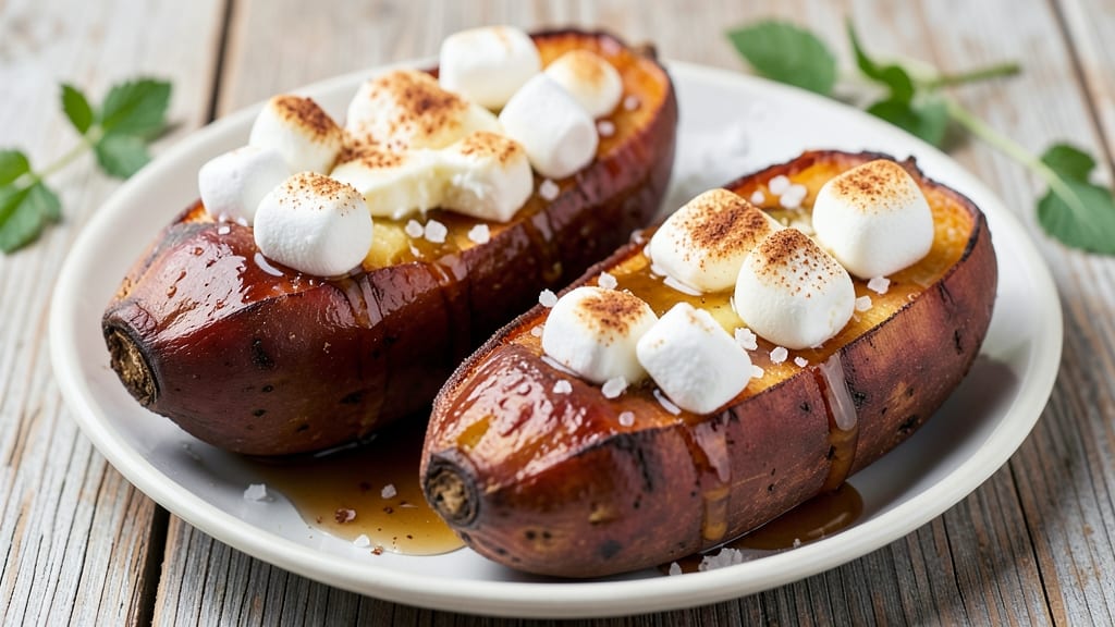 Sweet Potato, Maple Syrup, and Marshmallow Recipe: Campfire Dessert With Gooey Layers