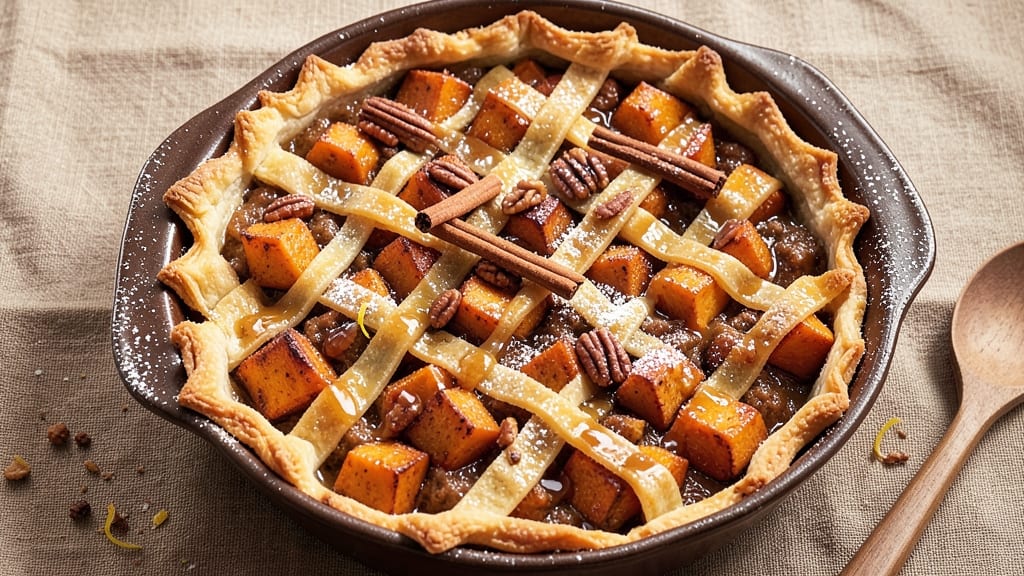 Sweet Potato Pot Pie Recipe: Crispy Lattice Crown Over Spiced Sweet Potato Filling