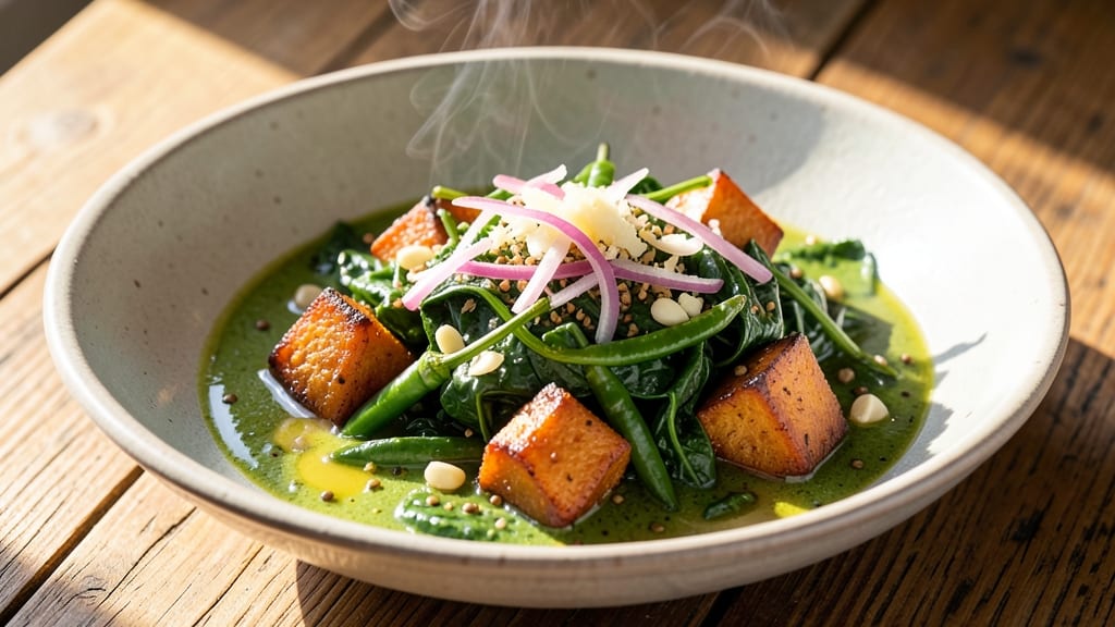 Sweet Potato Palak Recipe: Turmeric-Spiced Greens and Root Harmony