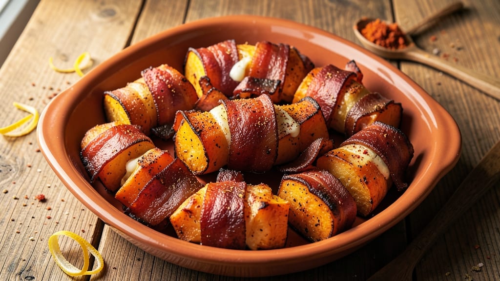 Bacon-Wrapped Sweet Potato Bites Recipe: Smoky Crispy Edges and Gooey Centers