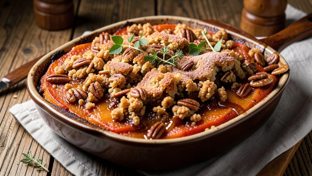 Sweet Potato Pecan Crumble Recipe: Buttery Streusel Crunch Over Spiced Sweet Potato Filling