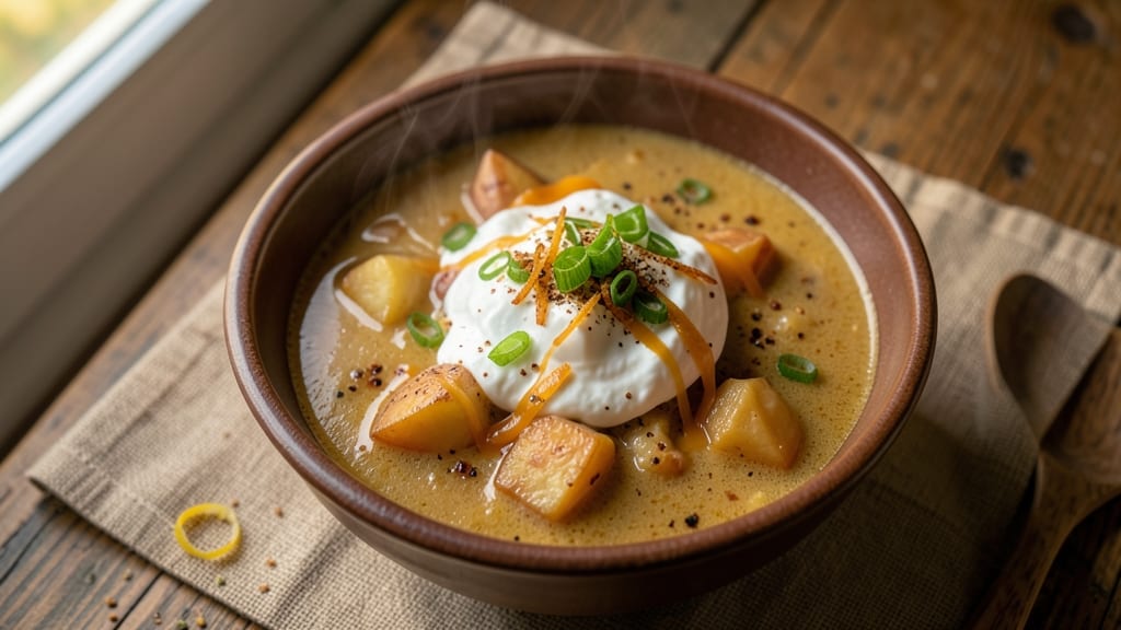 Bennigan's Loaded Baked Potato Soup Recipe: Cheesy Crunch Top With Smoky Bacon Bits